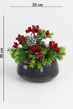 Yapay Yuvarlak Yeni Yıl Yılbaşı Kokina Tanzimi 30 cm - 3