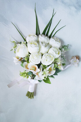 Yıldız Tozu Gelin Buketi 2li Set - Yapay Çiçek Deposu