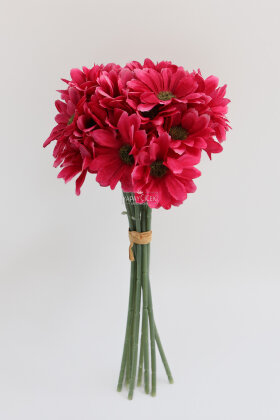 Yapay 9 Dallı Yoğun Mayıs Papatyası Demeti 30 cm Fuşya - 3