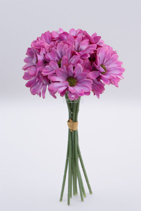 Yapay 9 Dallı 36 Çiçekli Yoğun Mayıs Papatyası Demeti 30 cm Mor - 3