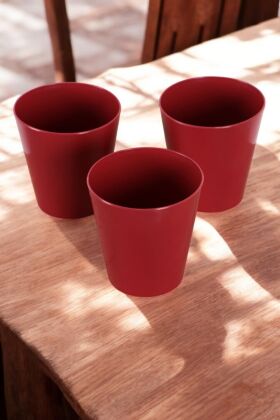 Zarif Orkide Saksısı 3lü Set Bordo 1,2 Litre - 1